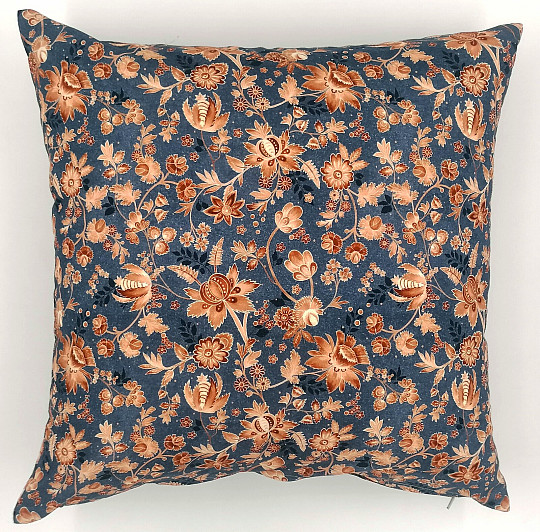 Housse décorative Varanasi Kalamkari bleu