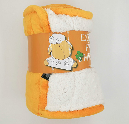 couverture microfibre EXTRA DOUCE MOUTON couture miel