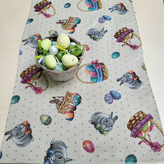 Nappe tapisserie, écharpe LAPIN DE PÂQUES