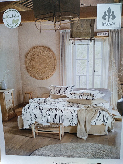 Literie de luxe en satin IRISETTE CIEL 8463-80 NATUR ROSALIE