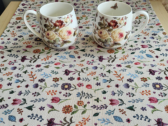 Nappe et foulard tapisserie JARDIN