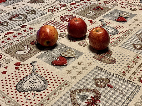 Nappe et foulard tapisserie COEUR DE NATURE II