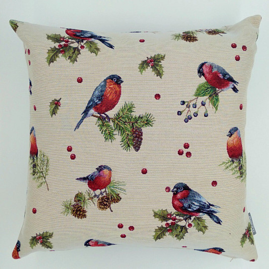 Housse de coussin tapisserie WINTER BIRD