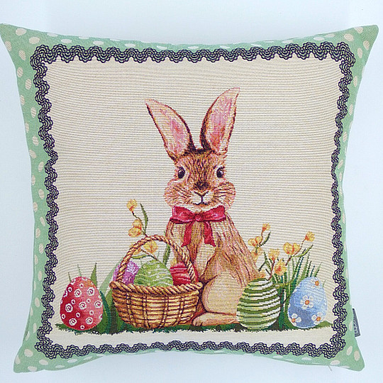 Housse de coussin tapisserie NUS ET OEUFS AVEC DENTELLE VERTE