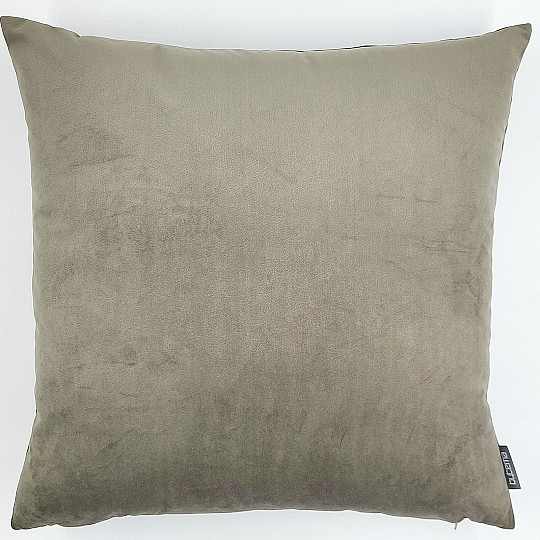 Housse en velours RIVIERA GRIS BEIGE