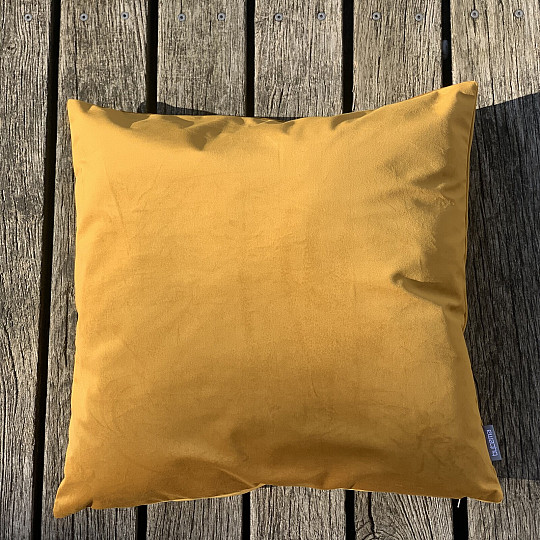 Housse velours RIVIERA MOUTARDE