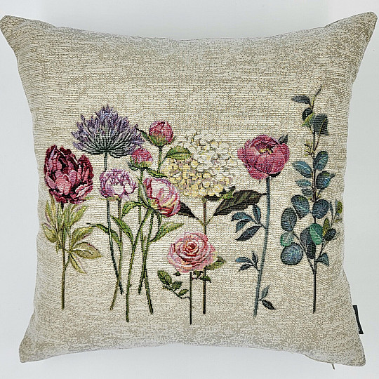 Housse de coussin tapisserie TEMPS FLORES