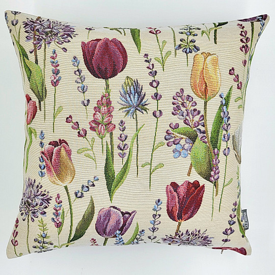 Housse de coussin tapisserie TULIPE PRINTEMPS