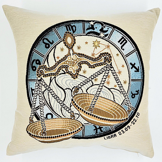 Housse de coussin tapisserie LIBRA