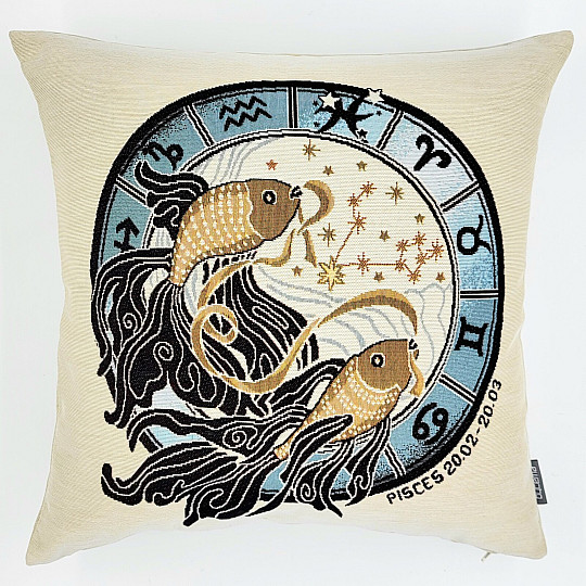 Housse de coussin tapisserie POISSON