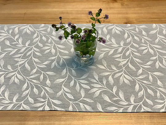 Nappe et écharpe NIGHT LEAFS gris