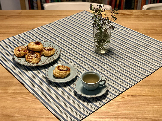 Nappe et écharpe TOSCANA VALERY MULTI STRIPE bleu