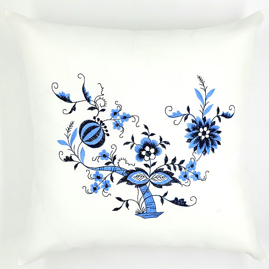 Housse de coussin OIGNON BLEU-BLANC