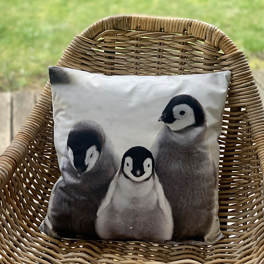 Housse de coussin décorative PINGOUINS