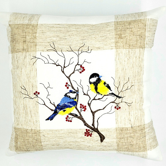 Housse de coussin brodée SEINS
