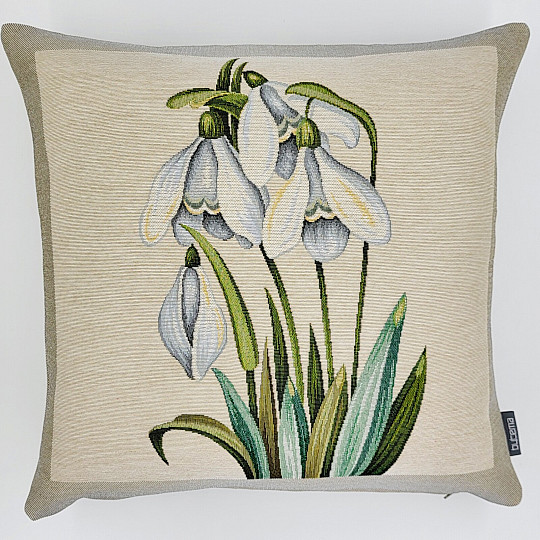 Housse de coussin tapisserie FLOCONS DE NEIGE GRAND