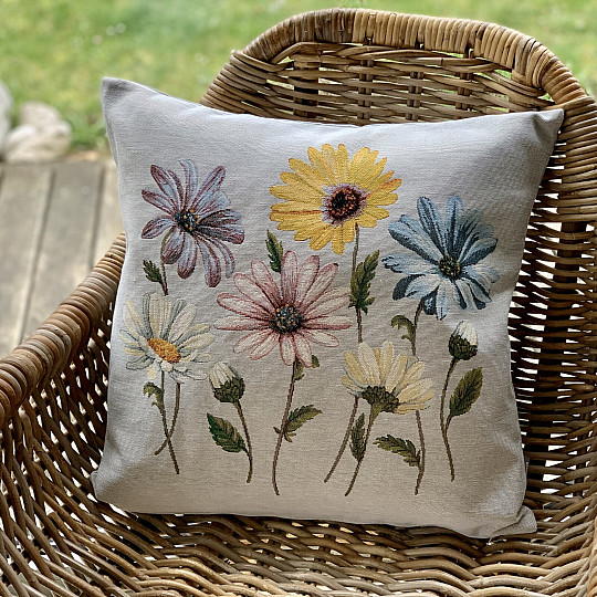 Housse de coussin tapisserie DAISIES II
