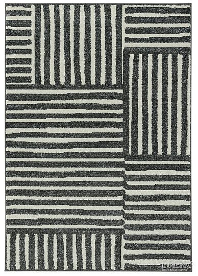 Tapis en pièce PORTLAND noir et blanc