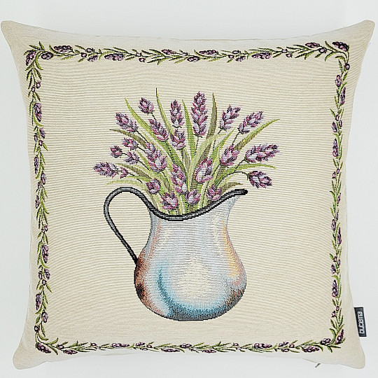Housse de coussin tapisserie LAVANDE DANS UNE CRUCHE