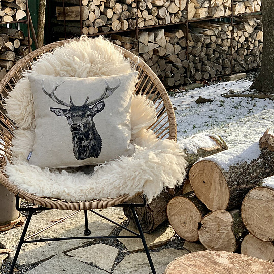 Housse de coussin tapisserie JELEN gris