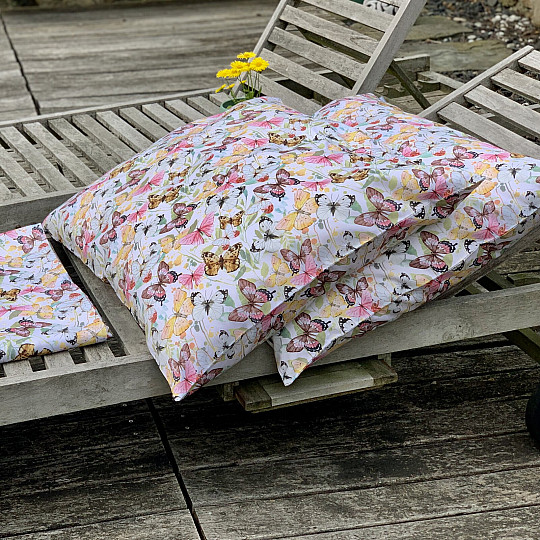 Linge de lit français en satin de coton PAPILLONS