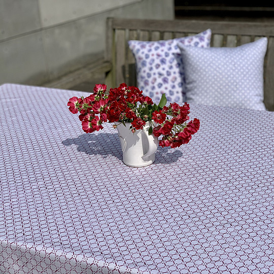 Nappe et châle MONTANA VIEUX ROSE GRILLE