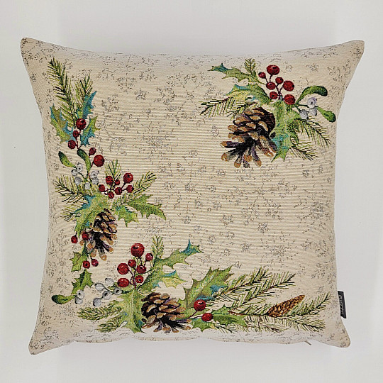 Couverture tapisserie de Noël PIN et MISTLETTE