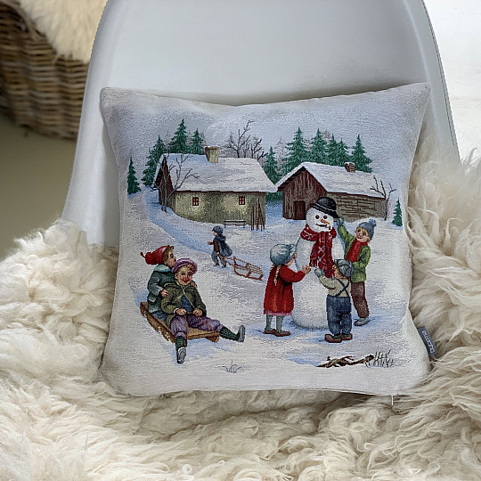 Housse tapisserie de Noël APRÈS-MIDI D'HIVER