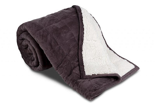 Couverture microfibre EXTRA DOUCE point de mouton ANTHRACITE