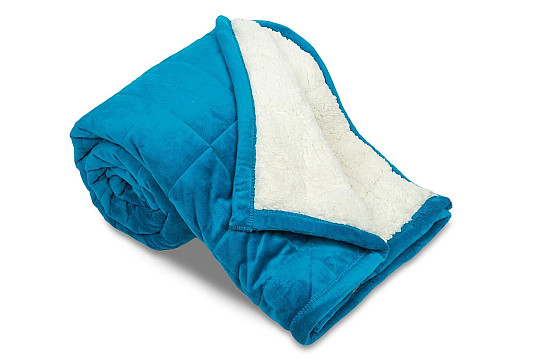Couverture microfibre EXTRA DOUCE point de mouton TURQUOISE
