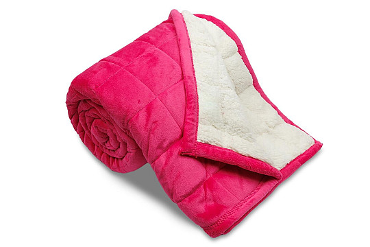 Couverture microfibre EXTRA DOUCE point mouton ROSE