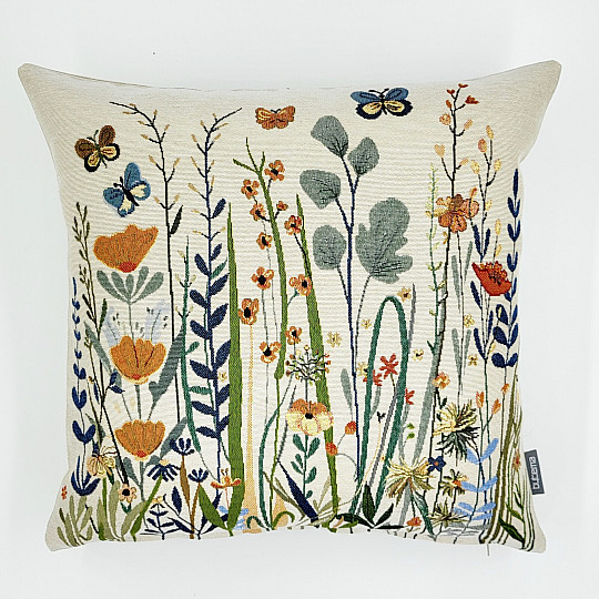 Housse de coussin tapisserie WILD MEADOW beige