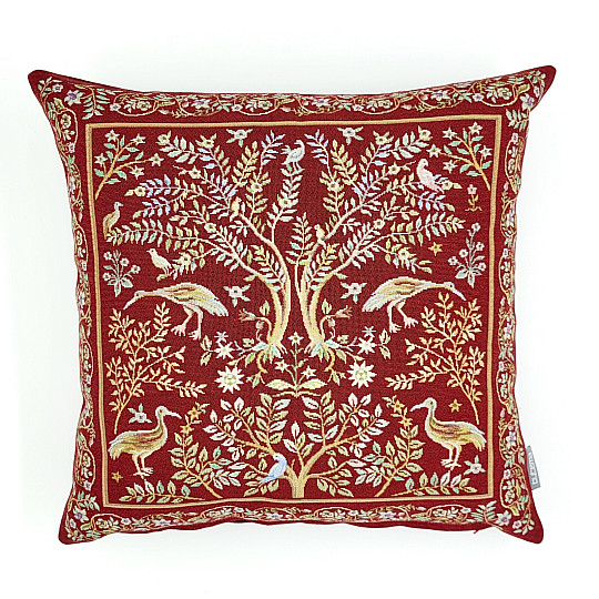 Taie d&#39;oreiller tapisserie WILLIAM MORRIS bordeaux