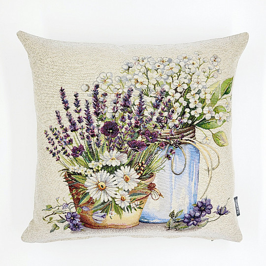 Housse de coussin tapisserie BEAUTÉ DANS UN POT DE FLEURS