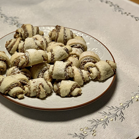 Nappe et châle de Noël brodés SILVER MISTLE