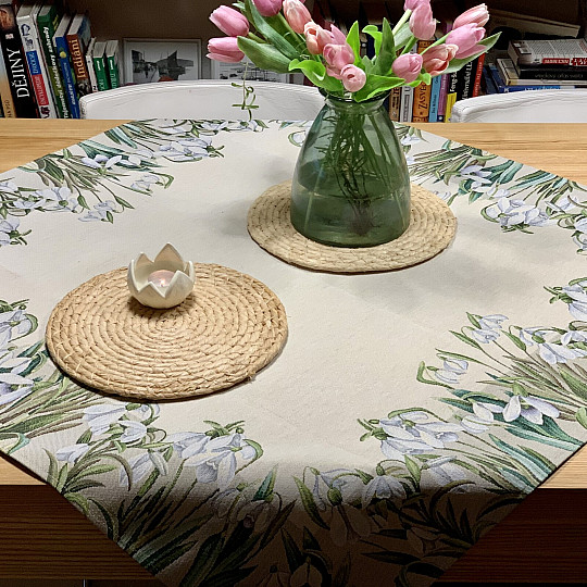 Nappe et écharpe tapisserie PETITS FLOCONS DE NEIGE