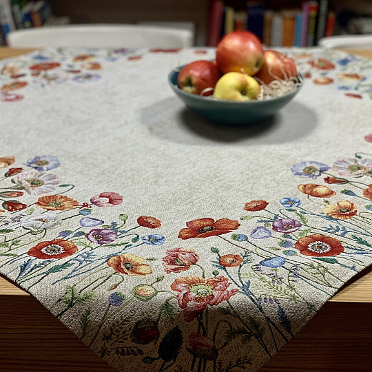 Nappe et foulard tapisserie POPPY ROMANCE