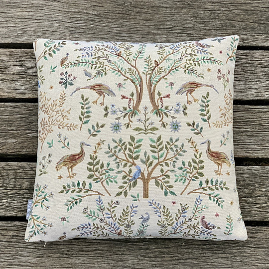 Housse de coussin tapisserie WILLIAM MORRIS beige - pleine surface