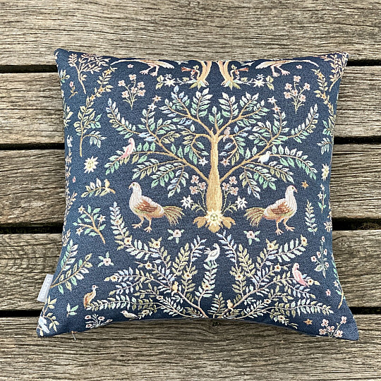 Housse de coussin tapisserie WILLIAM MORRIS bleu - all over