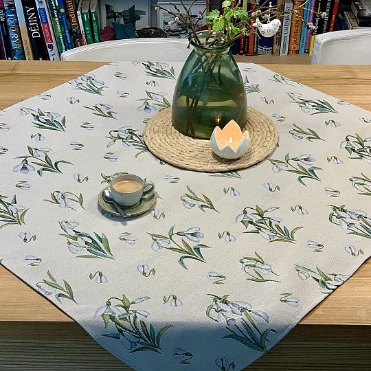 Nappe et écharpe en tapisserie PERCE-NEIGE