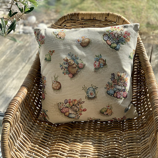 Tapisserie de Pâques HABBIT DANS UN POT DE FLEURS