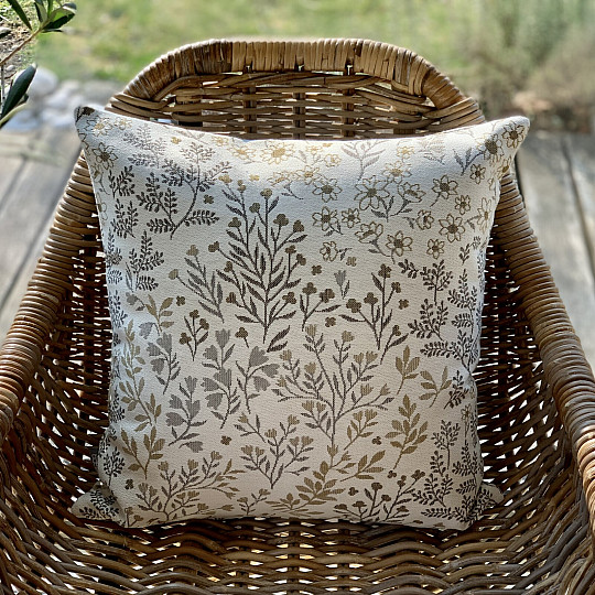Taie d'oreiller tapisserie GLADIS FLOR beige