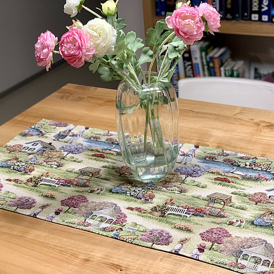 Nappe et foulard en tapisserie JARDIN DU PARADIS II