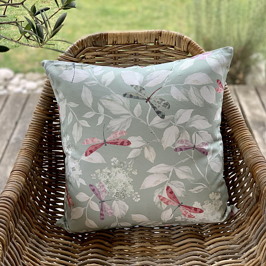 Taie d&#39;oreiller décorative ROSETO DRAGONFLY menthol