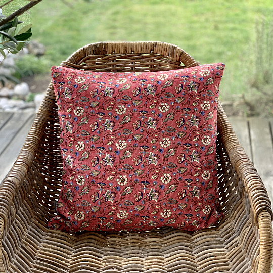 Housse de coussin tapisserie MALVARROSA ROUGE