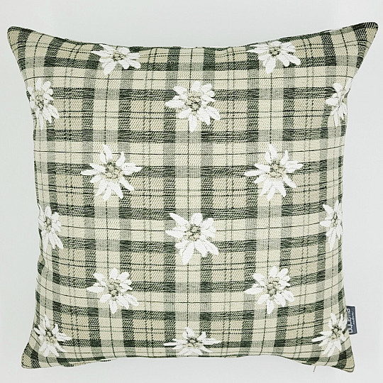 Taie d&#39;oreiller décorative FLEURS ET DIAMANTS verte