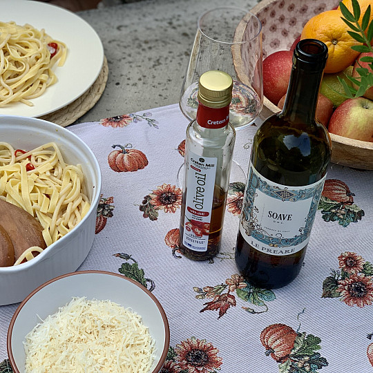 Nappe et foulard Gobelin RAMASSAGE DE CITROUILLES