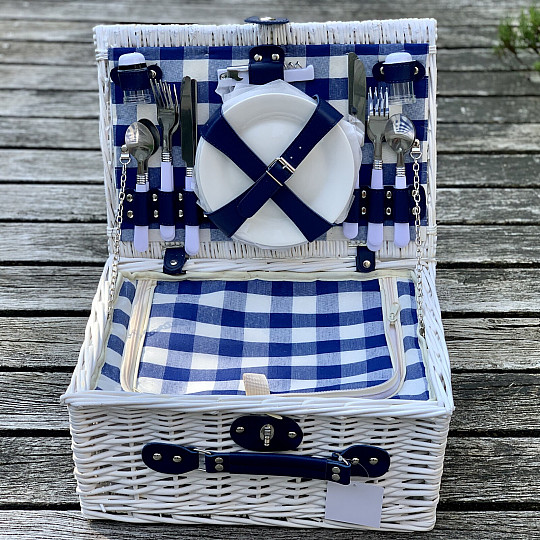 Panier pique-nique GARDEN blanc pour 4 personnes