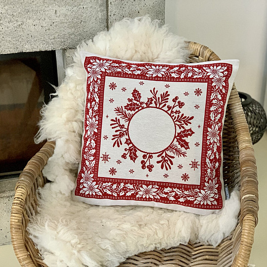 Housse de tapisserie de Noël FOLK CHRISTMAS 2 rouge