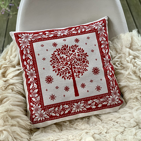 Housse de tapisserie de Noël FOLK CHRISTMAS 1 rouge